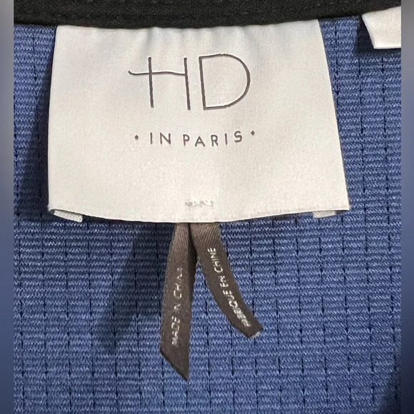 HD in Paris Textured Faux Wrap Anthropologie Dress - Size Small - Blue & Black - Picture 4 of 7